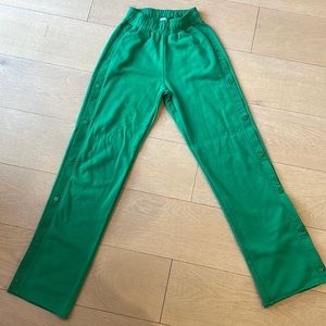 Green straight leg sweatpants